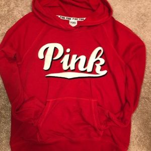 Pink brand pull over sweater red